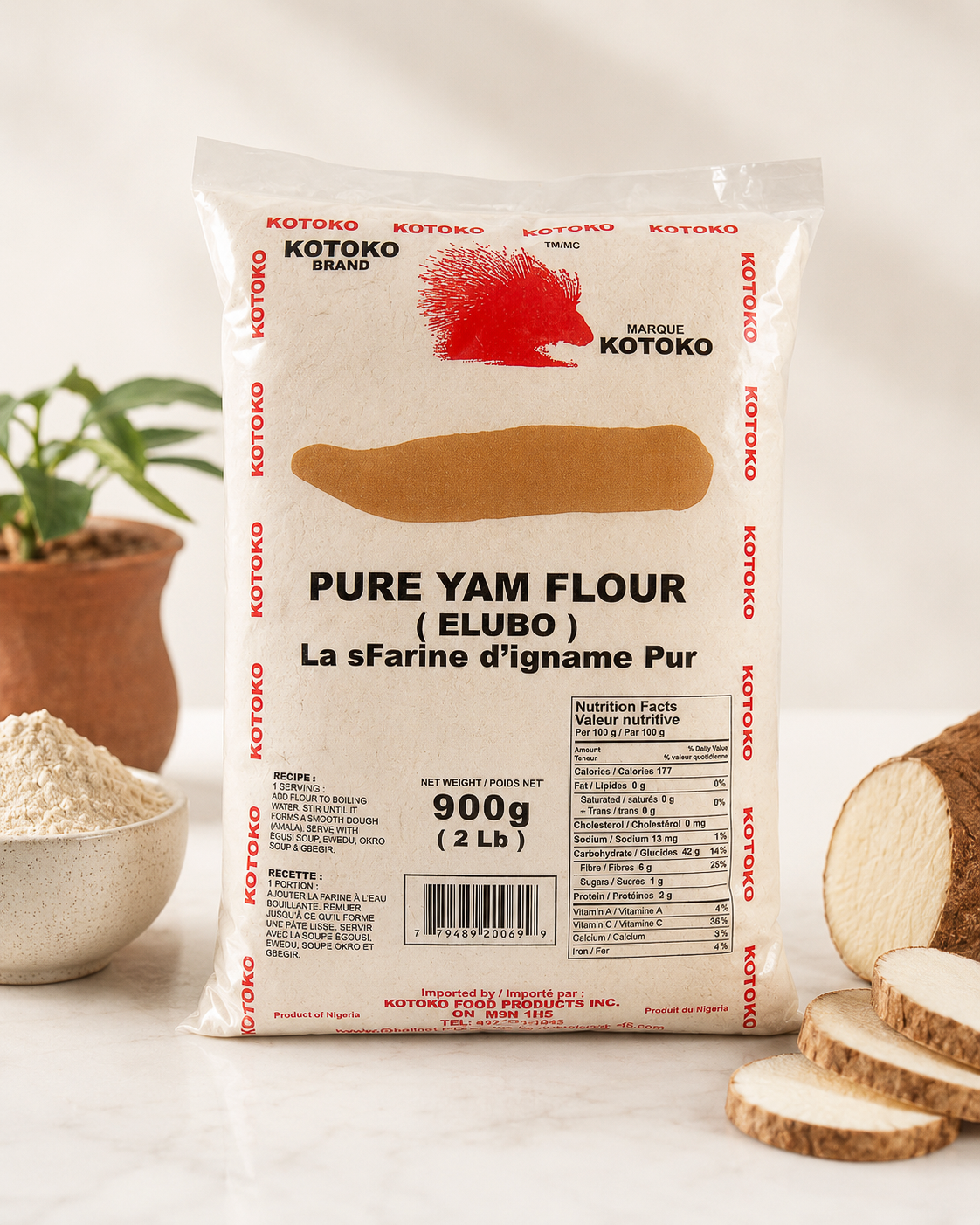 Kotoko Pure Yam Flour 2LB