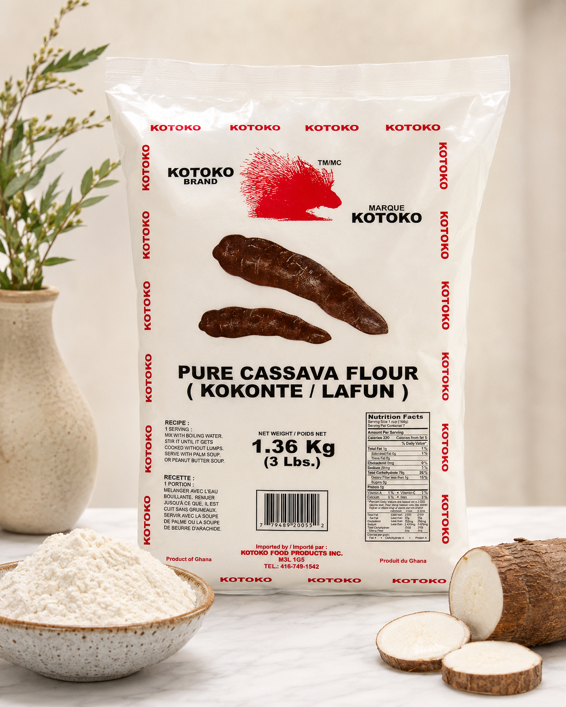 Kotoke Pure Cassava Flour 3Lb